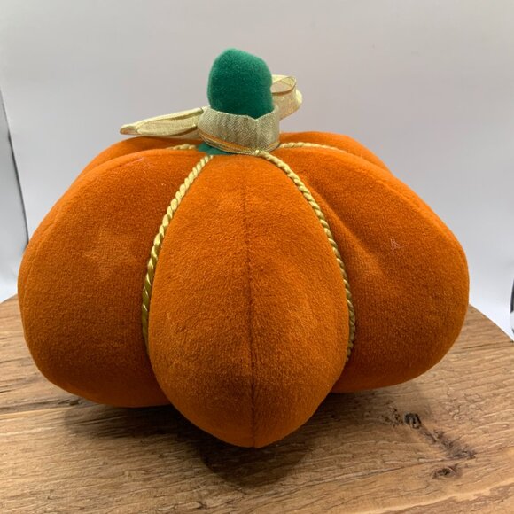 Hallmark Vintage Pumpkin Small Star Gold Tone Bow Plush - Picture 3 of 6
